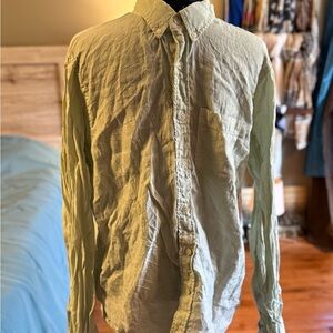 Abercrombie & Fitch Light Green Casual Button-Down Shirt